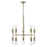 Brass Candle Style Ten Light Metal Dimmable Chandelier - Homeroots - Flyclothing LLC