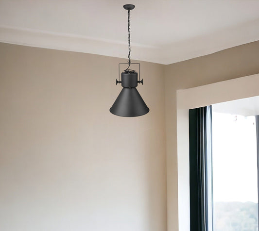 Crew 1-Light Matte Black Pendant - Homeroots