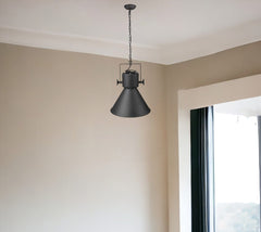 Crew 1-Light Matte Black Pendant - Homeroots