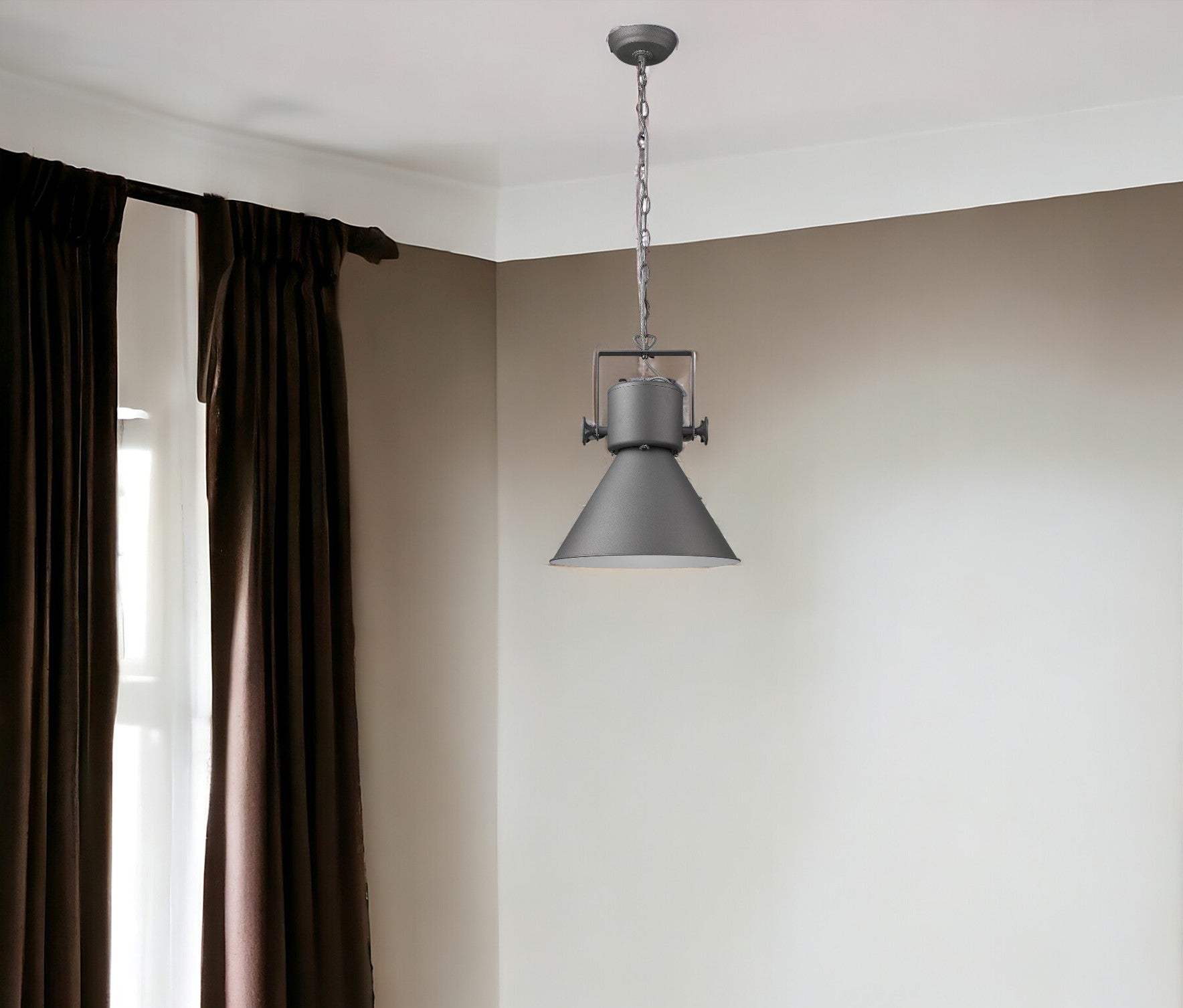 Crew 1-Light Gray Pendant - Homeroots - Flyclothing LLC