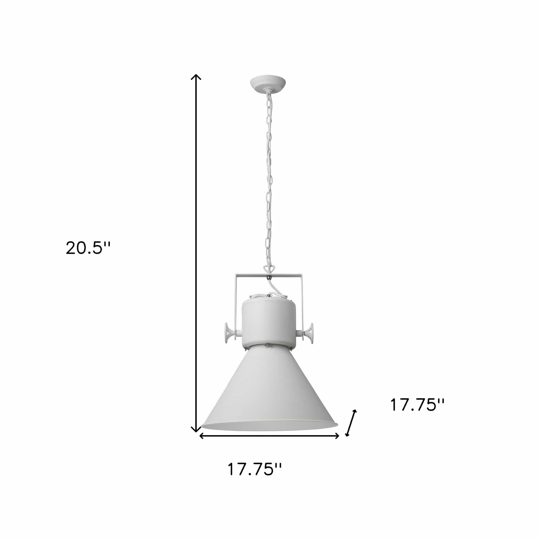 Crew 1-Light White Pendant - Homeroots
