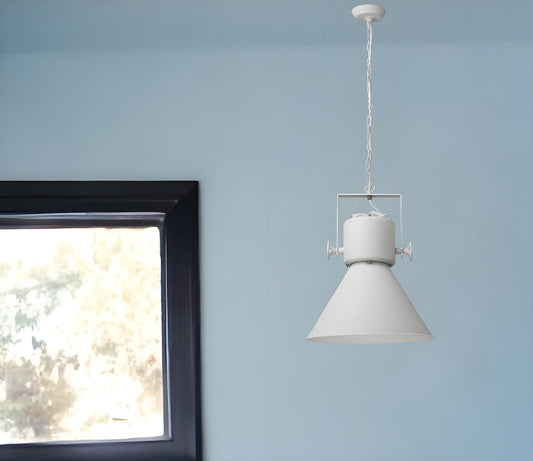 Crew 1-Light White Pendant - Homeroots