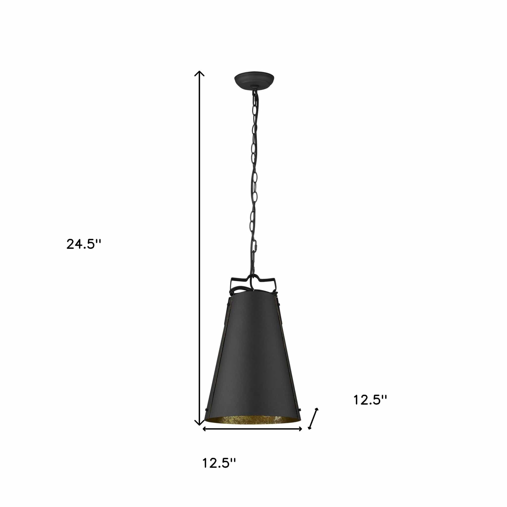 Faza 1-Light Matte Black Pendant - Homeroots