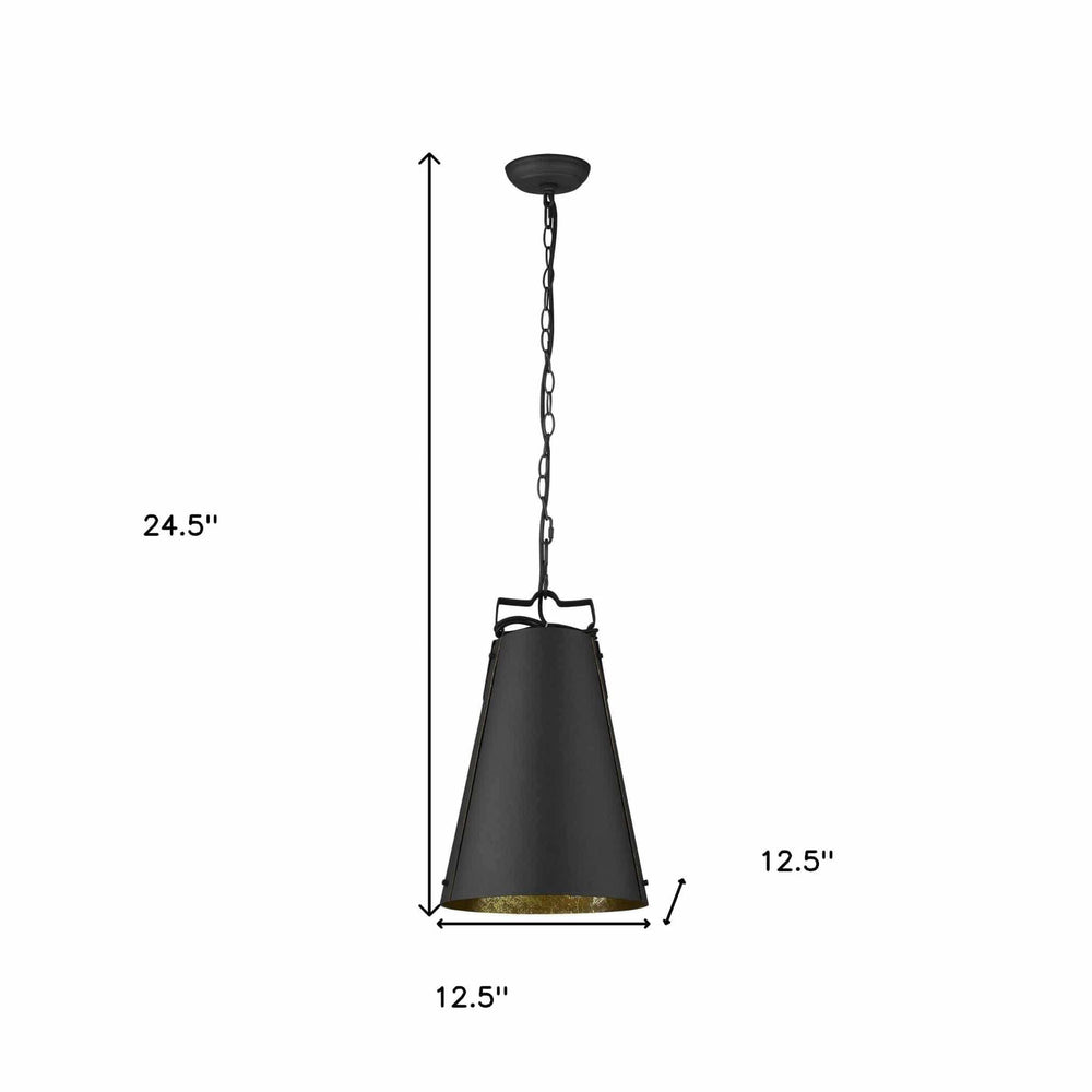 Faza 1-Light Matte Black Pendant - Homeroots - Flyclothing LLC