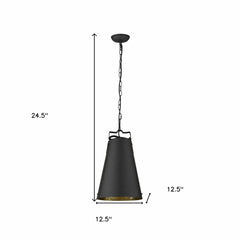 Faza 1-Light Matte Black Pendant - Homeroots