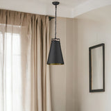 Faza 1-Light Matte Black Pendant - Homeroots