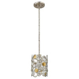Vitozzi 1-Light Antique Silver Leaf Pendant - Homeroots - Flyclothing LLC