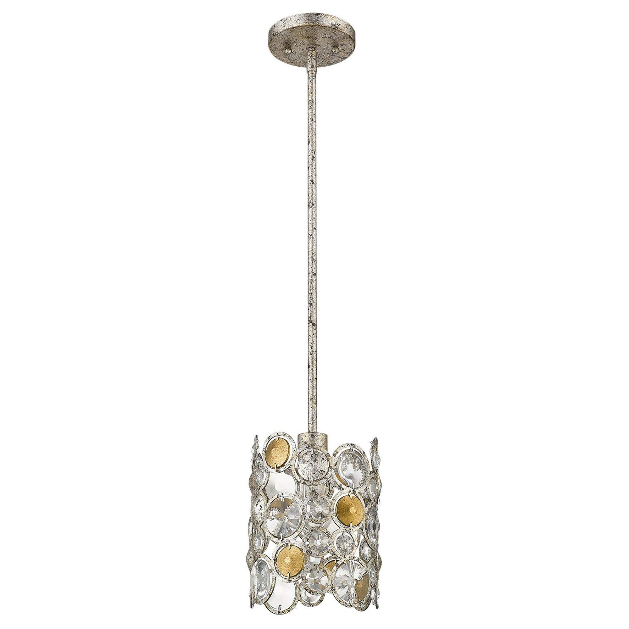 Vitozzi 1-Light Antique Silver Leaf Pendant - Homeroots - Flyclothing LLC