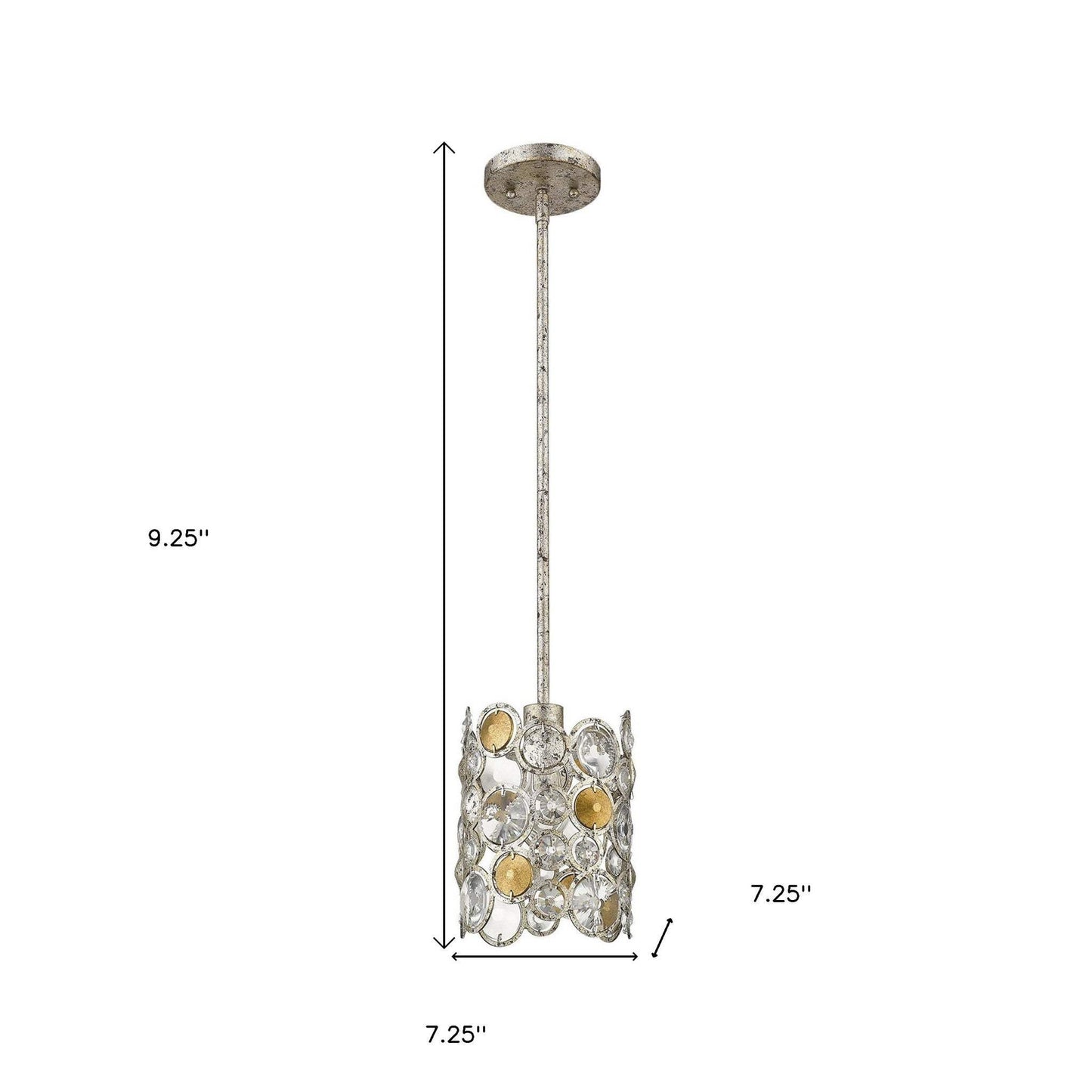 Vitozzi 1-Light Antique Silver Leaf Pendant - Homeroots - Flyclothing LLC