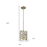 Vitozzi 1-Light Antique Silver Leaf Pendant - Homeroots - Flyclothing LLC
