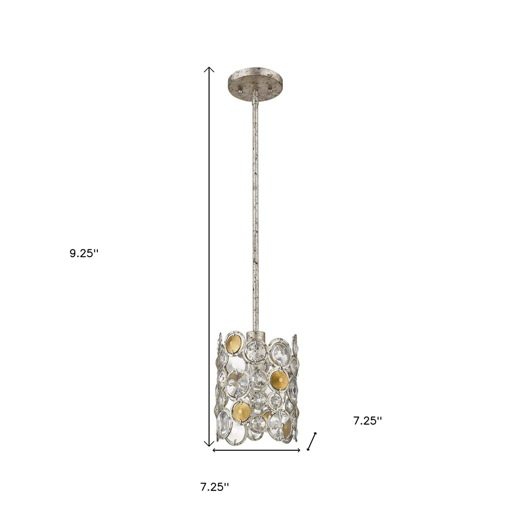 Vitozzi 1-Light Antique Silver Leaf Pendant - Homeroots - Flyclothing LLC
