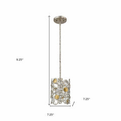 Vitozzi 1-Light Antique Silver Leaf Pendant