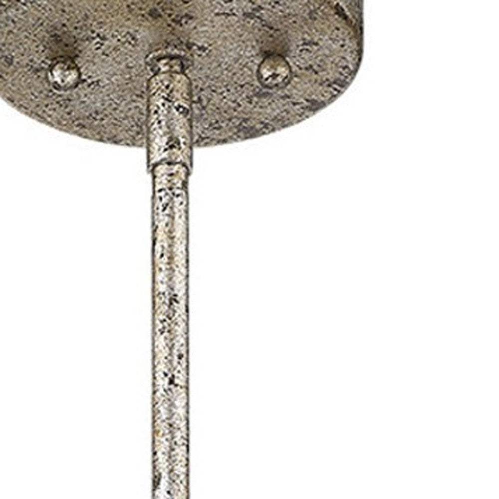 Vitozzi 1-Light Antique Silver Leaf Pendant - Homeroots - Flyclothing LLC