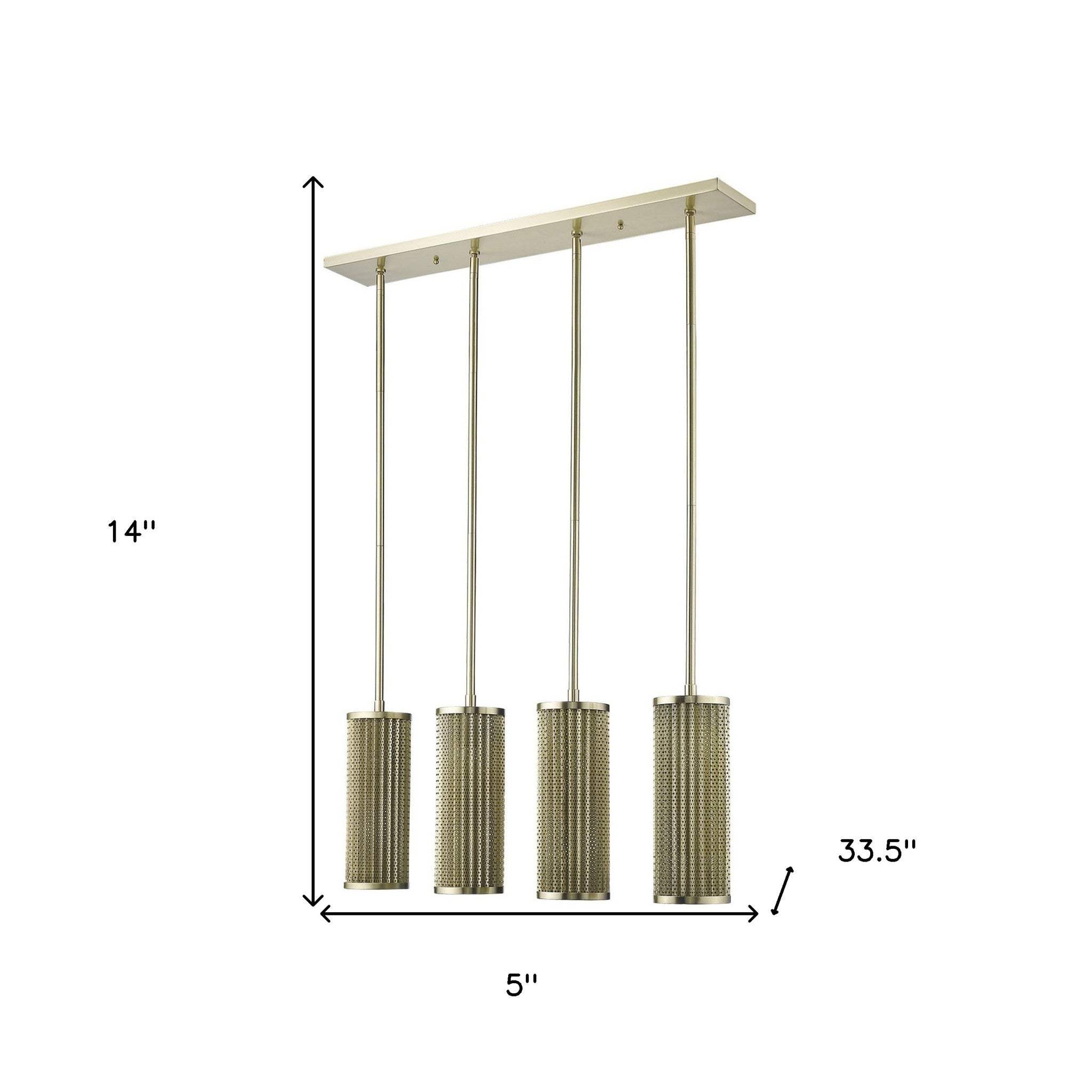 Basetti 4-Light Gold Pendant - Homeroots - Flyclothing LLC