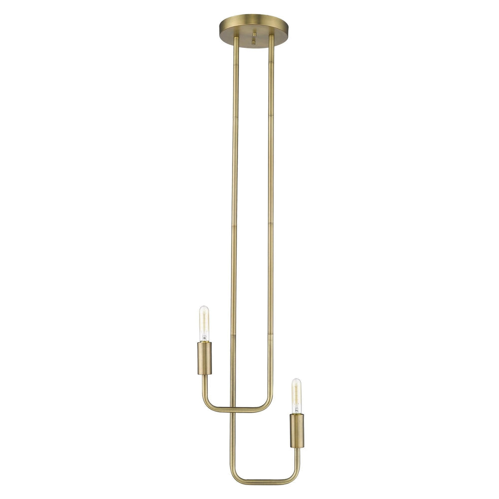 Perret 2-Light Aged Brass Pendant - Homeroots
