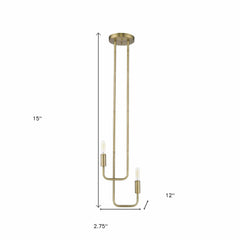 Perret 2-Light Aged Brass Pendant - Homeroots