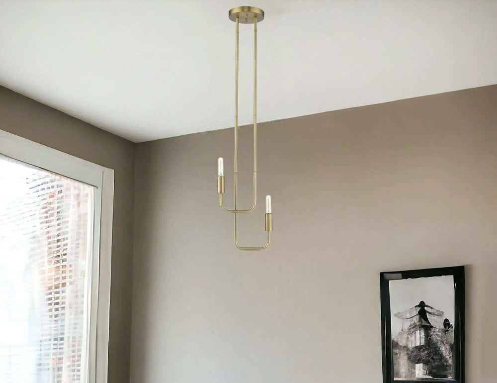 Perret 2-Light Aged Brass Pendant - Homeroots - Flyclothing LLC