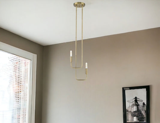 Perret 2-Light Aged Brass Pendant - Homeroots
