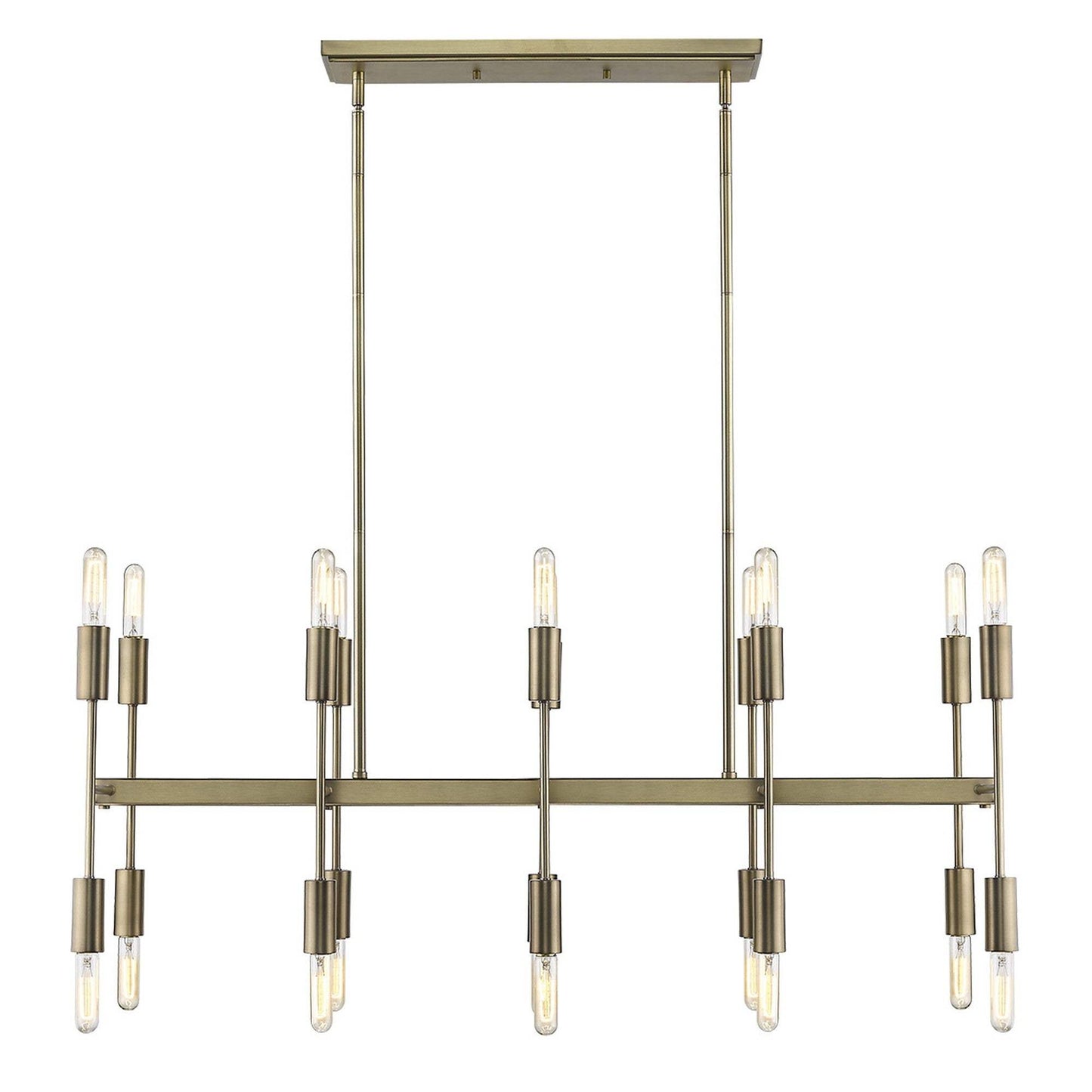 Perret 20-Light Aged Brass Island Pendant - Homeroots - Flyclothing LLC