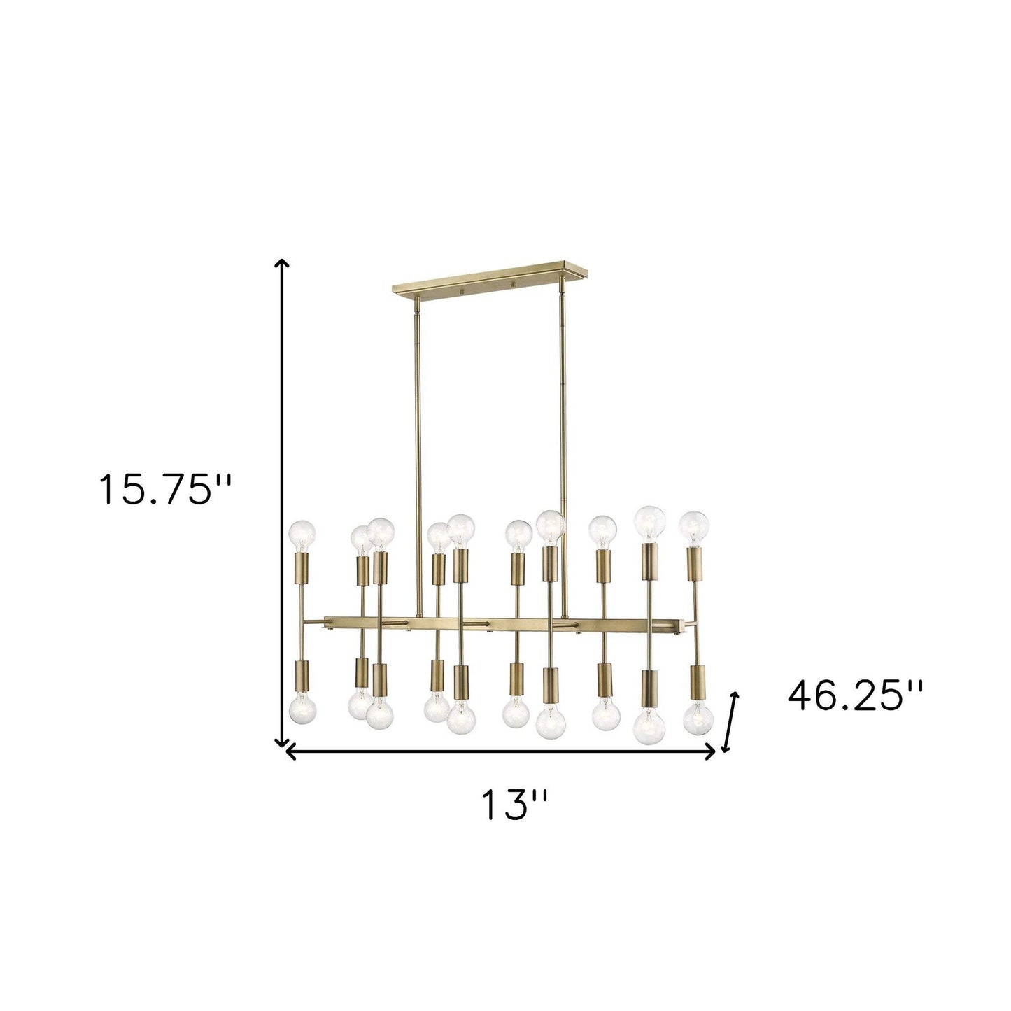 Perret 20-Light Aged Brass Island Pendant - Homeroots - Flyclothing LLC