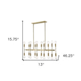 Perret 20-Light Aged Brass Island Pendant - Homeroots - Flyclothing LLC
