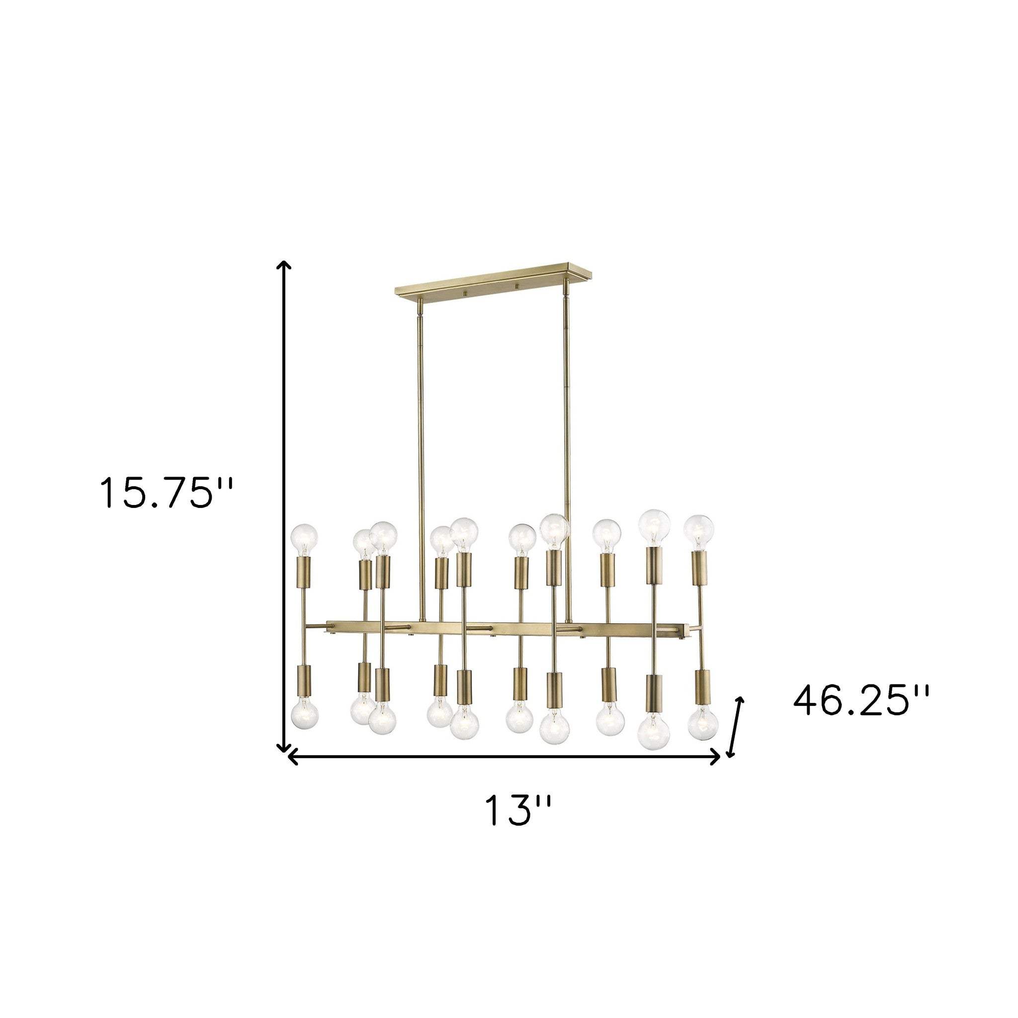 Perret 20-Light Aged Brass Island Pendant - Homeroots - Flyclothing LLC