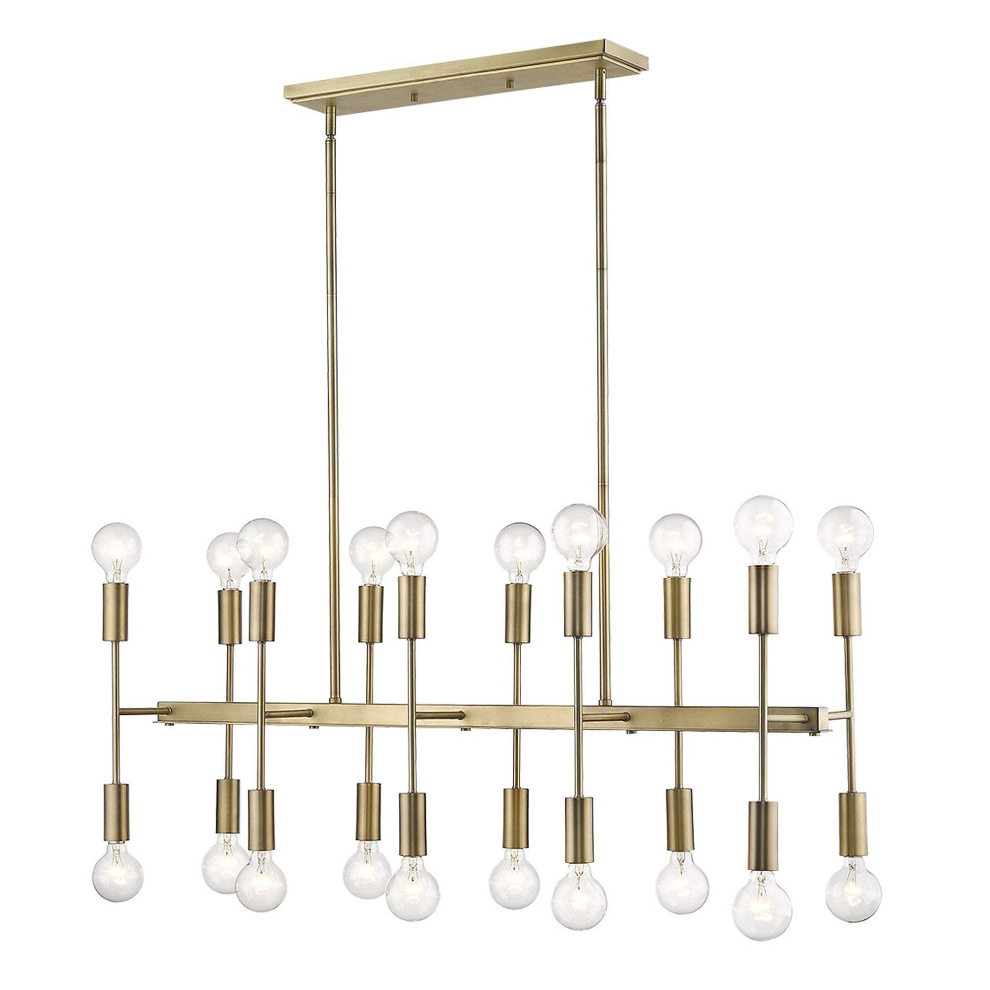 Perret 20-Light Aged Brass Island Pendant - Homeroots - Flyclothing LLC
