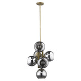 Lunette 6-Light Aged Brass Pendant - Homeroots