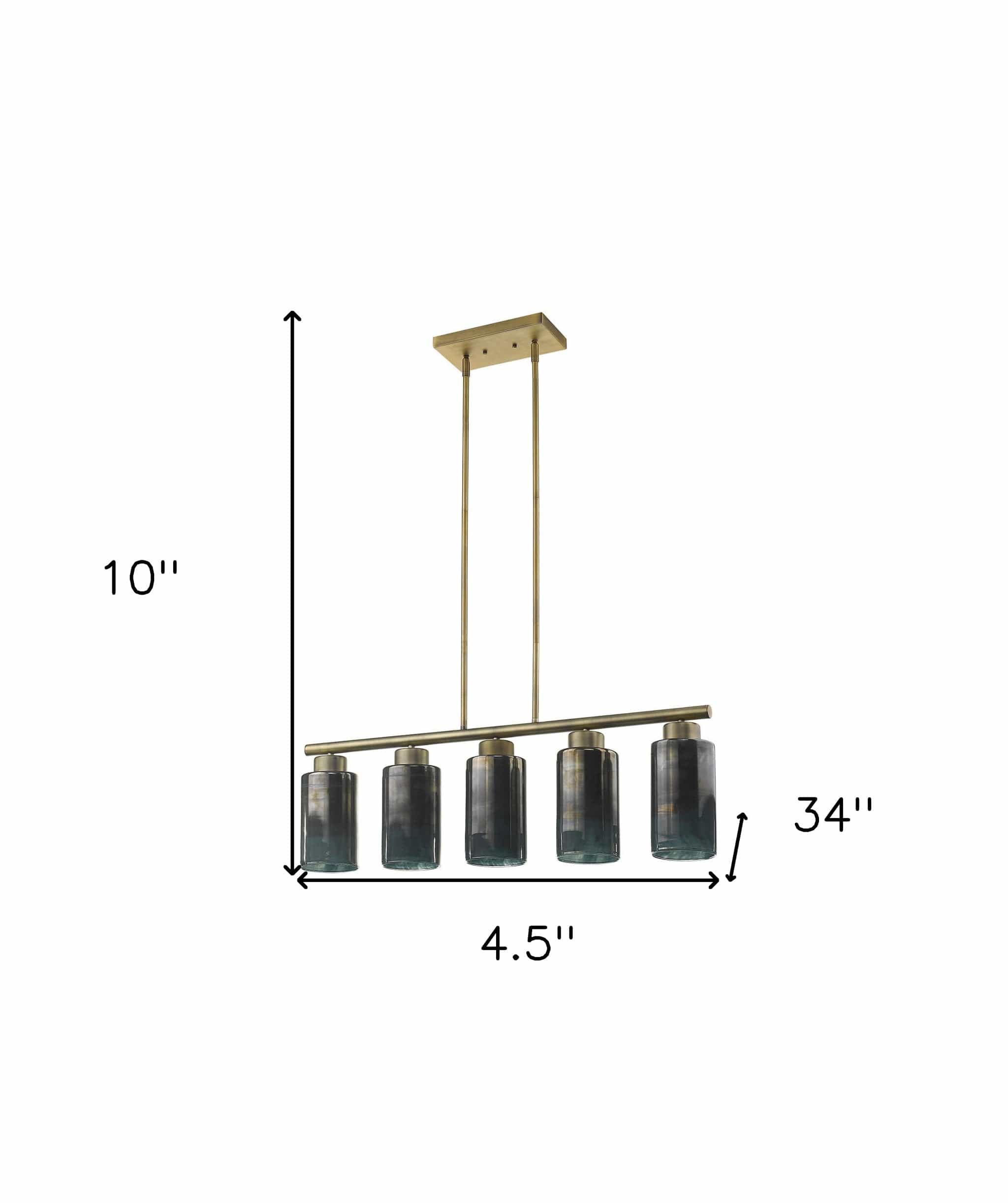 Monet 5-Light Brass Pendant - Homeroots
