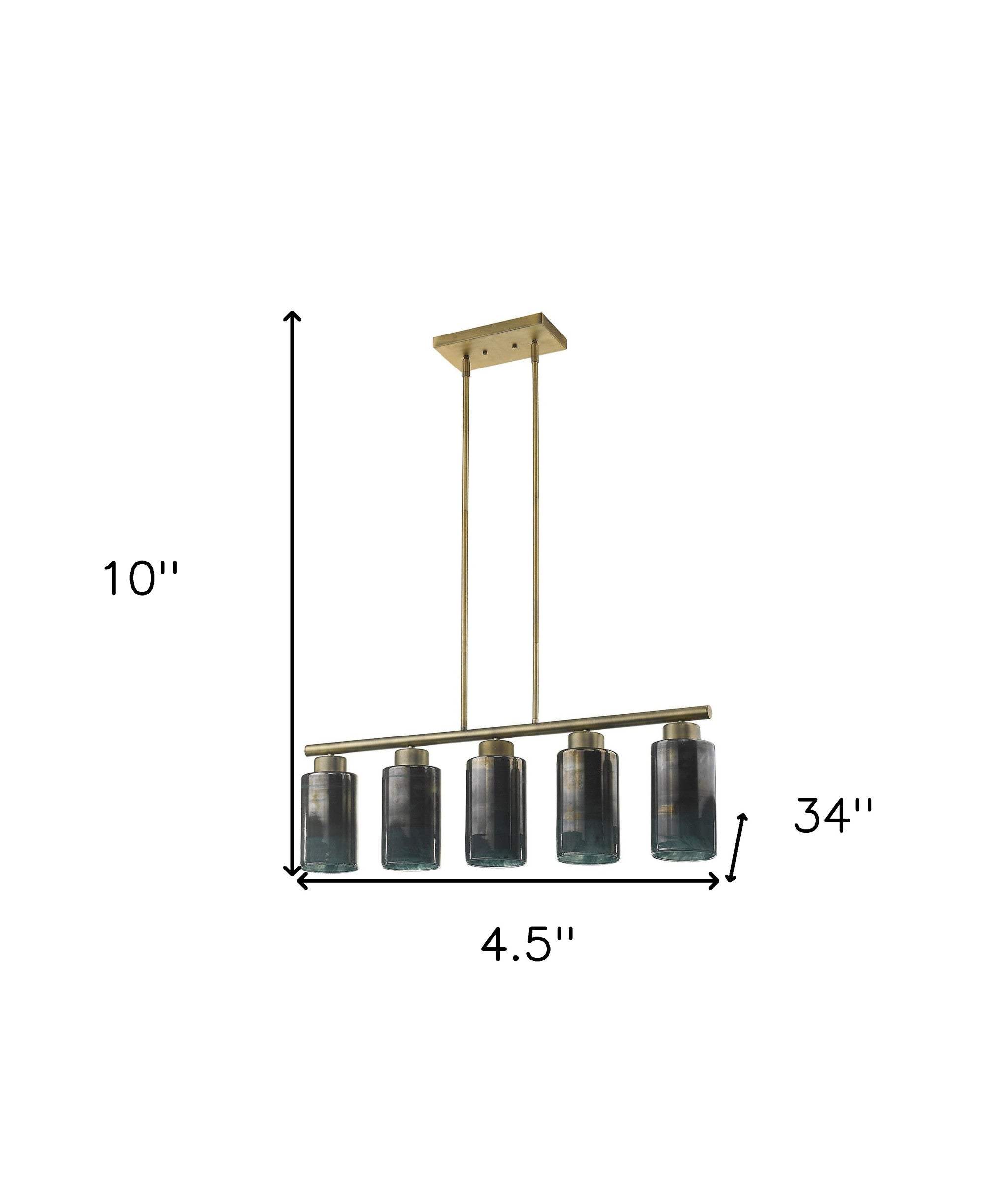 Monet 5-Light Brass Pendant - Homeroots - Flyclothing LLC