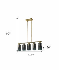 Monet 5-Light Brass Pendant - Homeroots