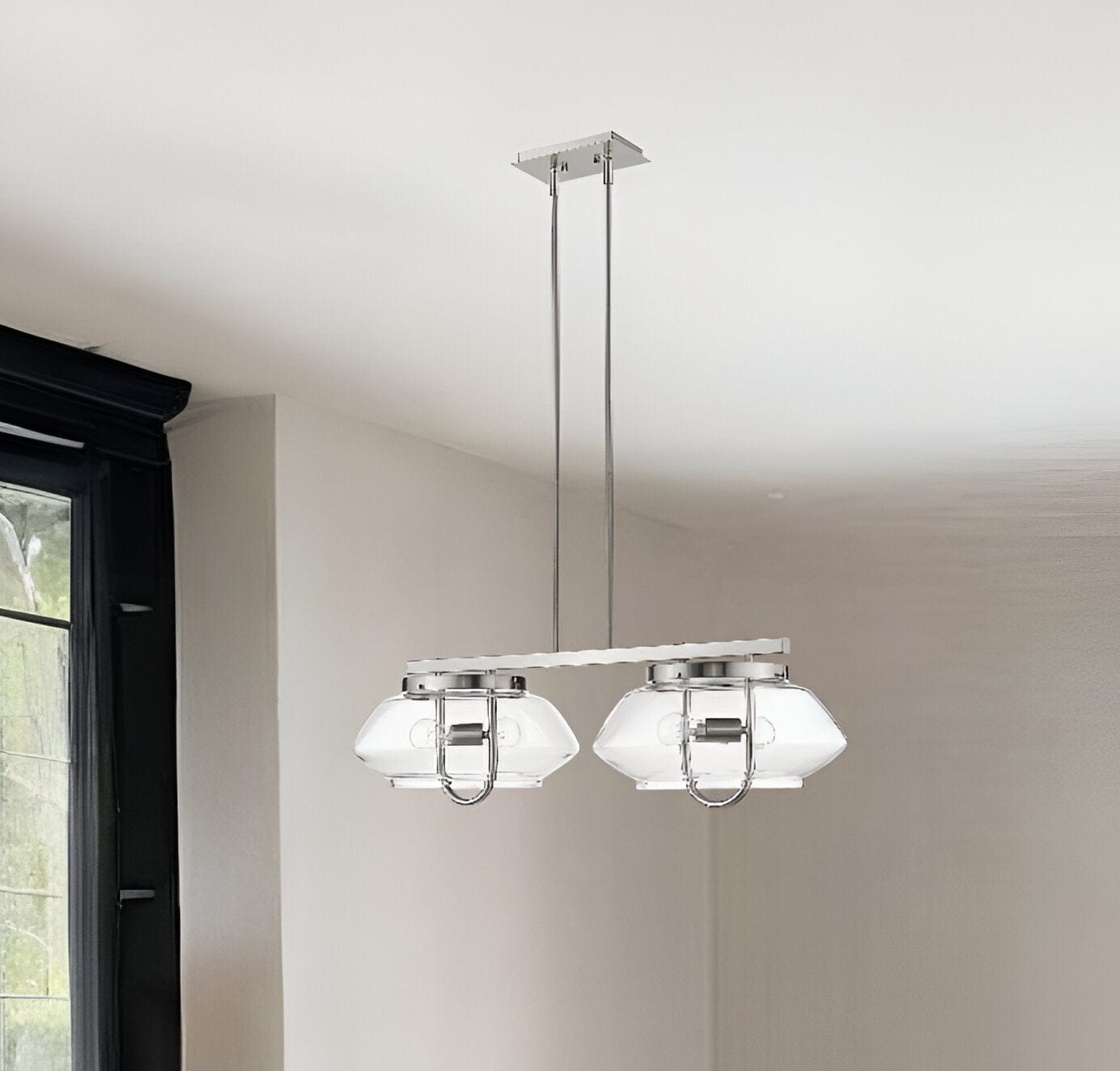 Garner 4-Light Satin Nickel Island Pendant - Homeroots