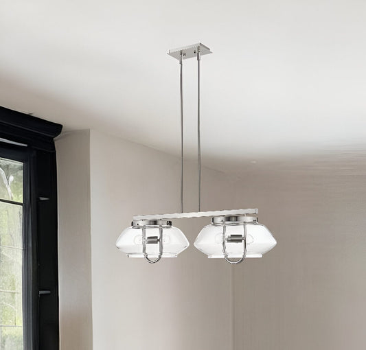 Garner 4-Light Satin Nickel Island Pendant - Homeroots