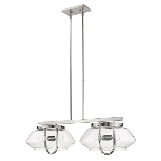 Garner 4-Light Satin Nickel Island Pendant - Homeroots