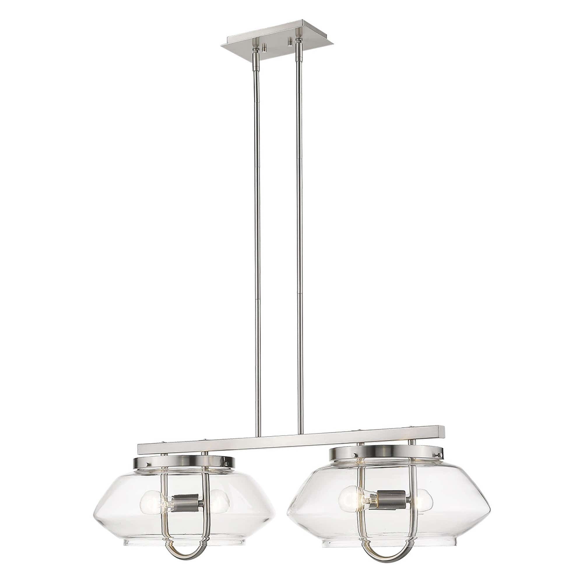 Garner 4-Light Satin Nickel Island Pendant - Homeroots
