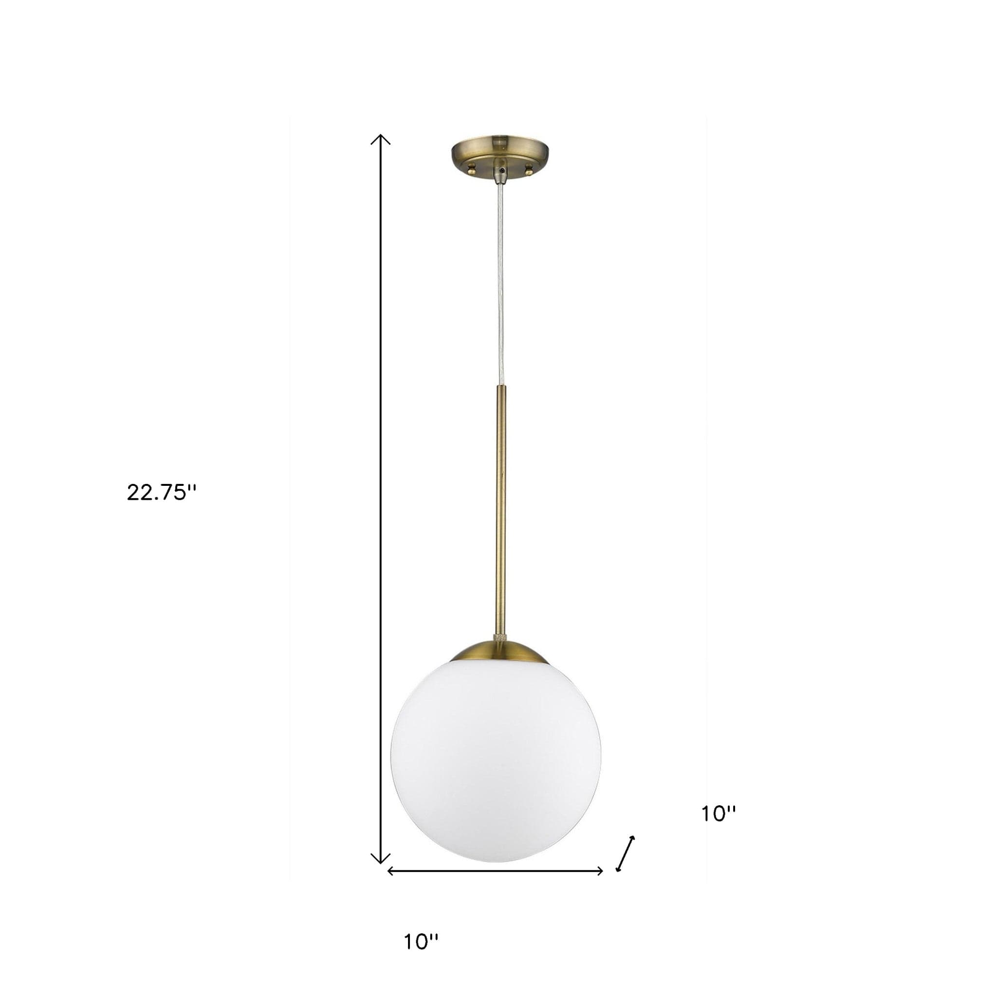 Solea 1-Light Antique Brass Pendant - Homeroots