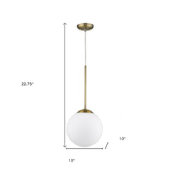Solea 1-Light Antique Brass Pendant - Homeroots