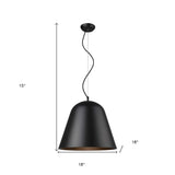 Knell 1-Light Matte Black Pendant - Homeroots - Flyclothing LLC