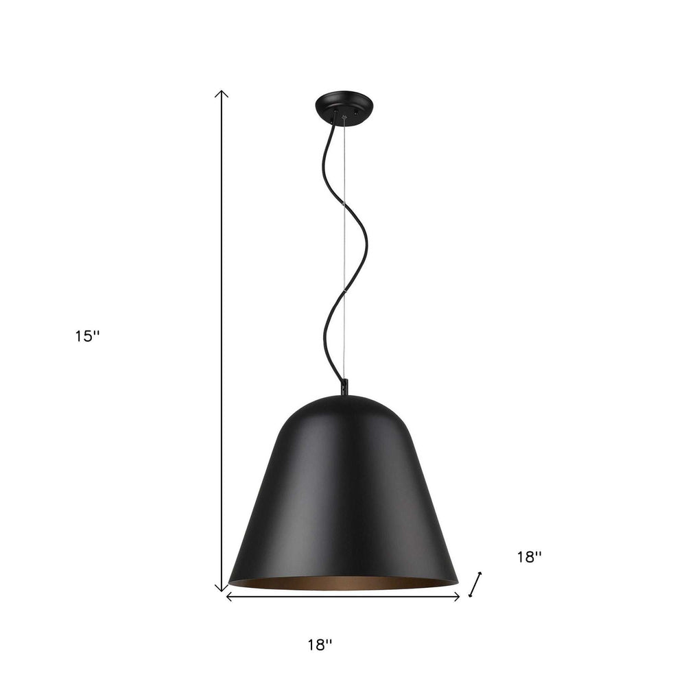 Knell 1-Light Matte Black Pendant - Homeroots - Flyclothing LLC