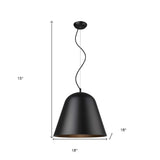 Knell 1-Light Matte Black Pendant - Homeroots - Flyclothing LLC
