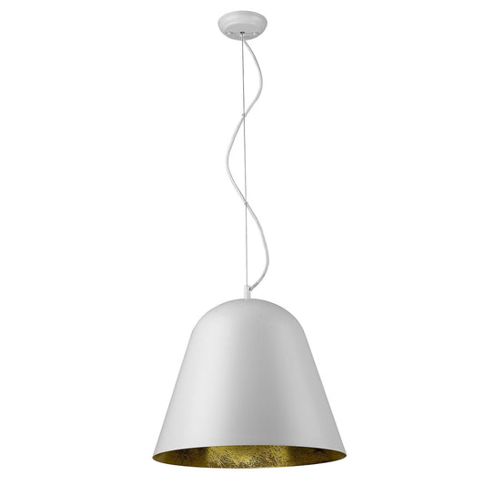 Knell 1-Light White Pendant - Homeroots