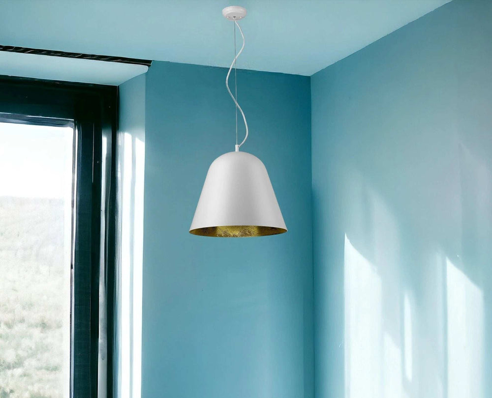Knell 1-Light White Pendant - Homeroots - Flyclothing LLC