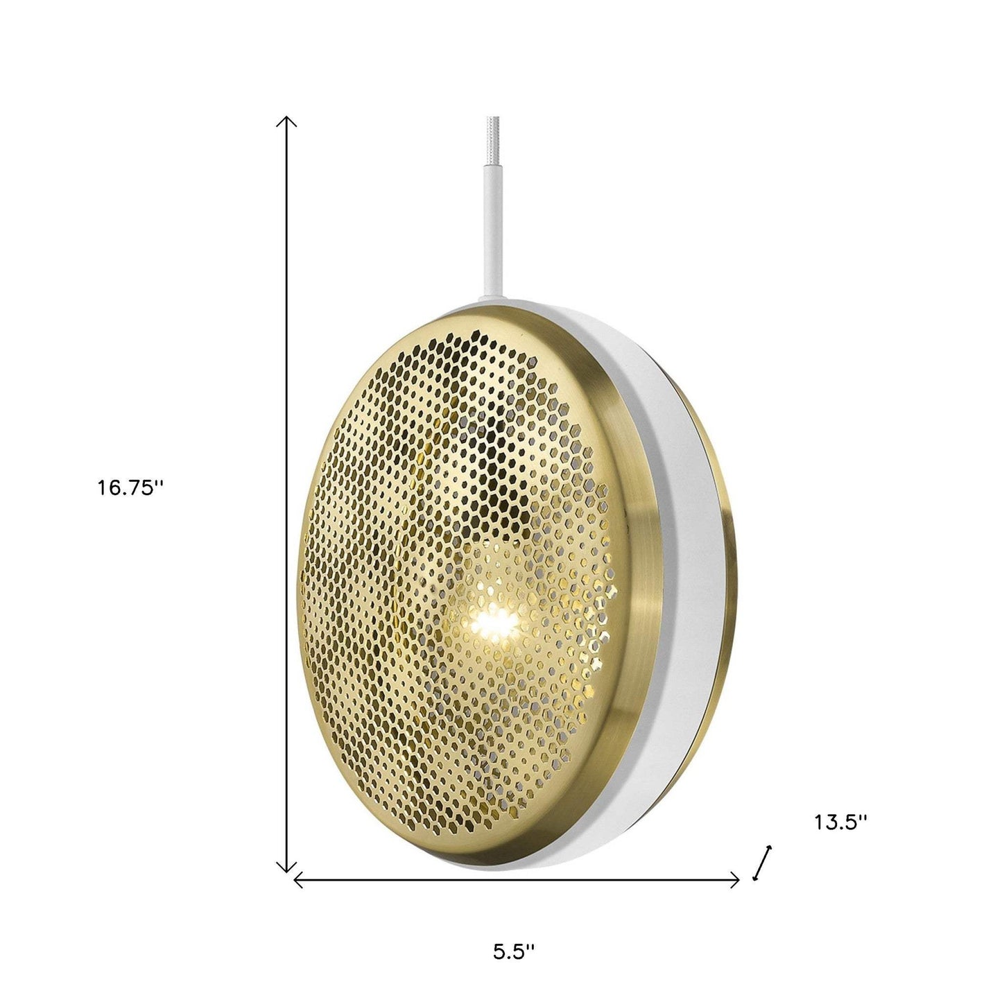 Tholos 1-Light White Pendant - Homeroots - Flyclothing LLC