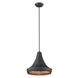 Tholos 1-Light Matte Black Pendant - Homeroots