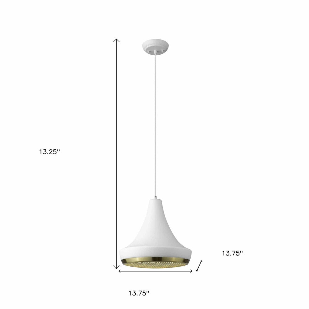 Tholos 1-Light White Pendant - Homeroots - Flyclothing LLC