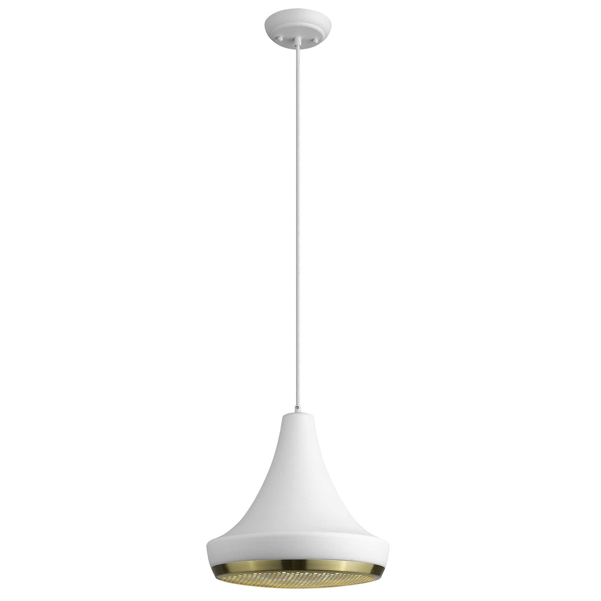 Tholos 1-Light White Pendant - Homeroots