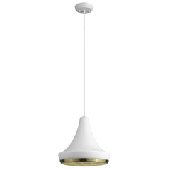 Tholos 1-Light White Pendant - Homeroots