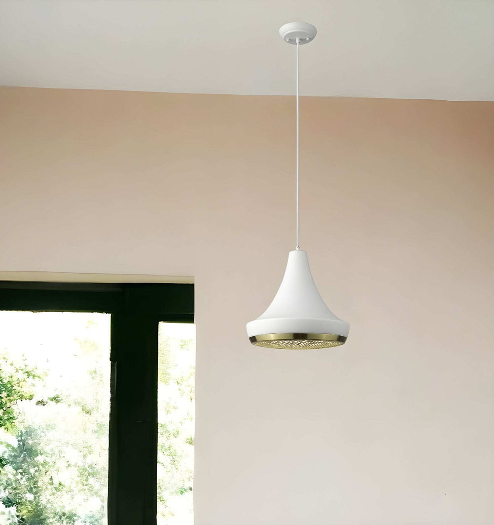 Tholos 1-Light White Pendant - Homeroots - Flyclothing LLC