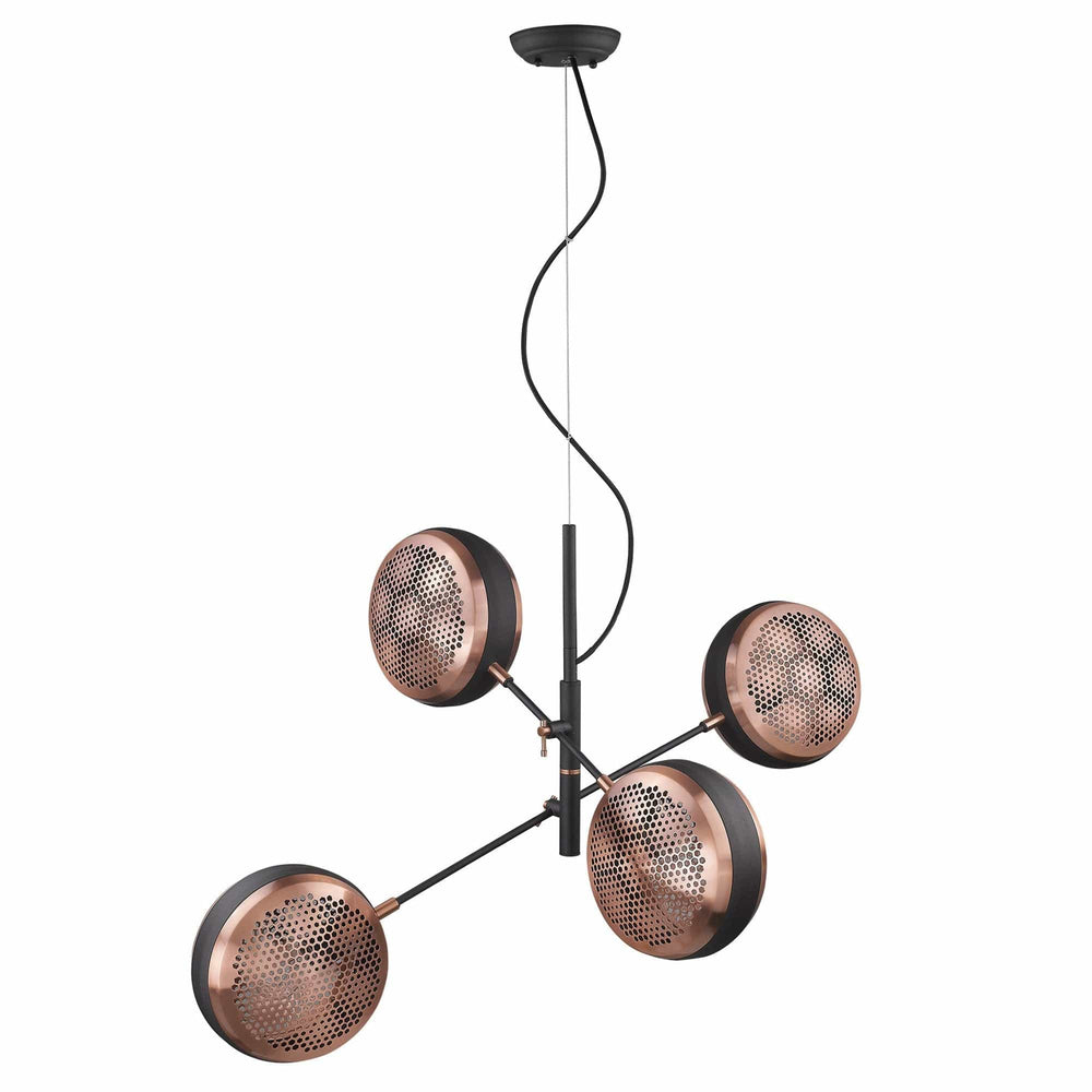 Tholos 4-Light Matte Black Pendant - Homeroots