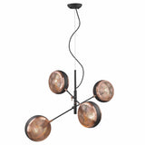 Tholos 4-Light Matte Black Pendant - Homeroots